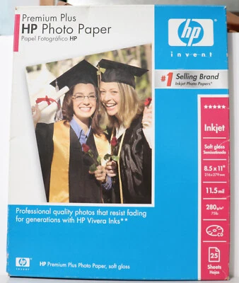 HP Premium Plus Photo Paper 25 Soft Gloss Inkjet 8.5" x 11" 280 gsm 11.5 mil - Image 1 of 4