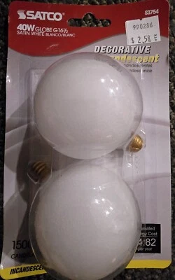 (2) 2-pack Bulbs of SATCO S3754 40w 120v Dimmable Decorative Globe Light Bulbs - Image 1 of 4