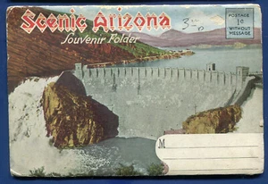 Scenic Arizona Roosevelt Dam Bisbee Tucson Globe Lake Postcard Folder PF831 - Picture 1 of 2
