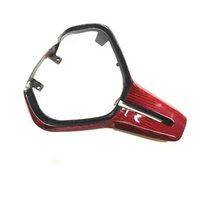 Red Steering Wheel Trim For Infiniti Q50 Q60 2017-2023 Carbon Fiber Replacement - Picture 1 of 8