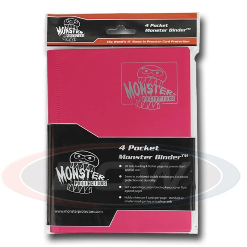 Carpeta Pokémon Monster Protector 4 Bolsillos Rosa Mate Carga Lateral Yugioh Tarjeta Foto 1 de 1