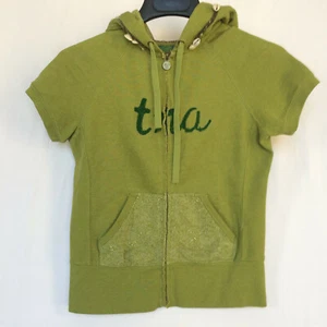 TNA Bohemiam Kurzarm grün Kapuzen Sweatshirt bestickt mit Muscheln Gr. M - Bild 1 von 12