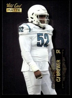 CJ Brewer 2022 Wild Card Matte # MB-17 Base Costal Carolina Chanticleers - Image 1 of 2