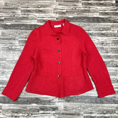 Chaqueta Blazer Valerie Stevens Petite Vintage Mujer Talla 12P Mezcla Marca Lana Roja Foto 1 de 4