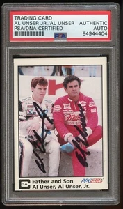Al Unser Jr. & Al Unser #51 signed autograph 1985 A&S Indy Racing Card PSA Slab - Picture 1 of 1