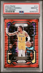 2023-24 Prizm #111 D'Angelo Russell Red Seismic Prizm /299 PSA 10 LA Lakers - Bild 1 von 2
