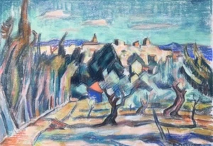 Roland Mascart." Caromb" datiert 76. Pastell . v565. - Bild 1 von 4