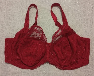 Fantasie Wired And Unpadded Balcony Dark Red Bra UK Size 36FF - Image 1 of 4