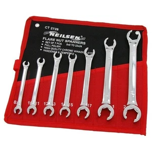 Flare Nut Wrench Set 7pc Brake Fuel Hydraulic Air Condition Line Spanner 8-24mm8 - Picture 1 of 3