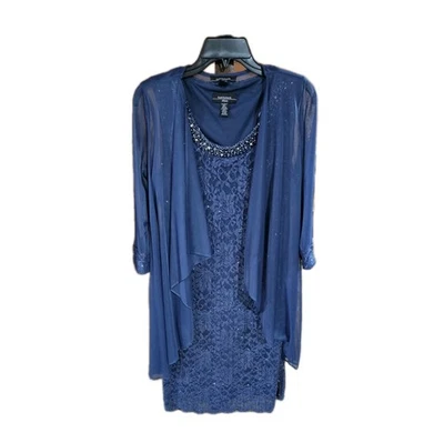 Vestido para mujer R&M Richards talla 6P color azul cadete Foto 1 de 4