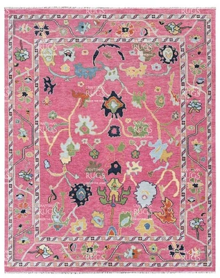 Pink Oushak Hand Knotted 4x6, 5x8, 6x9, 8x10, 9x12, 10x14, 12x15 Wool Area Rug - Image 1 of 4
