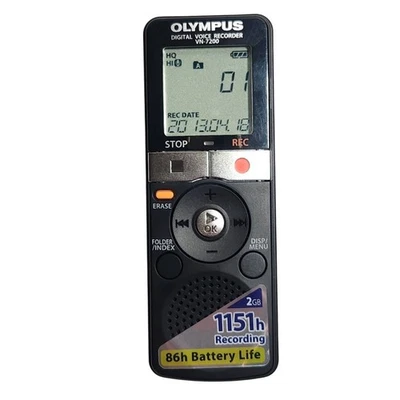 Olympus VN-7200 Digital Voice Recorder 2GB With Batteries Pre-owned - Image 1 of 4