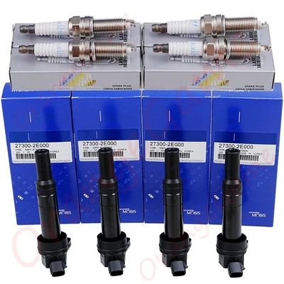 4x Ignition Coils UF651 & Spark Plugs 9723 For Hyundai Elantra Tucson Kia Soul - Изображение 1 из 4