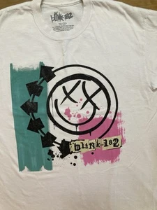 Blink 182 T-Shirt Mens L White Y2K Punk Rock Band Skate Punk Graphic Album Cover - Picture 1 of 6