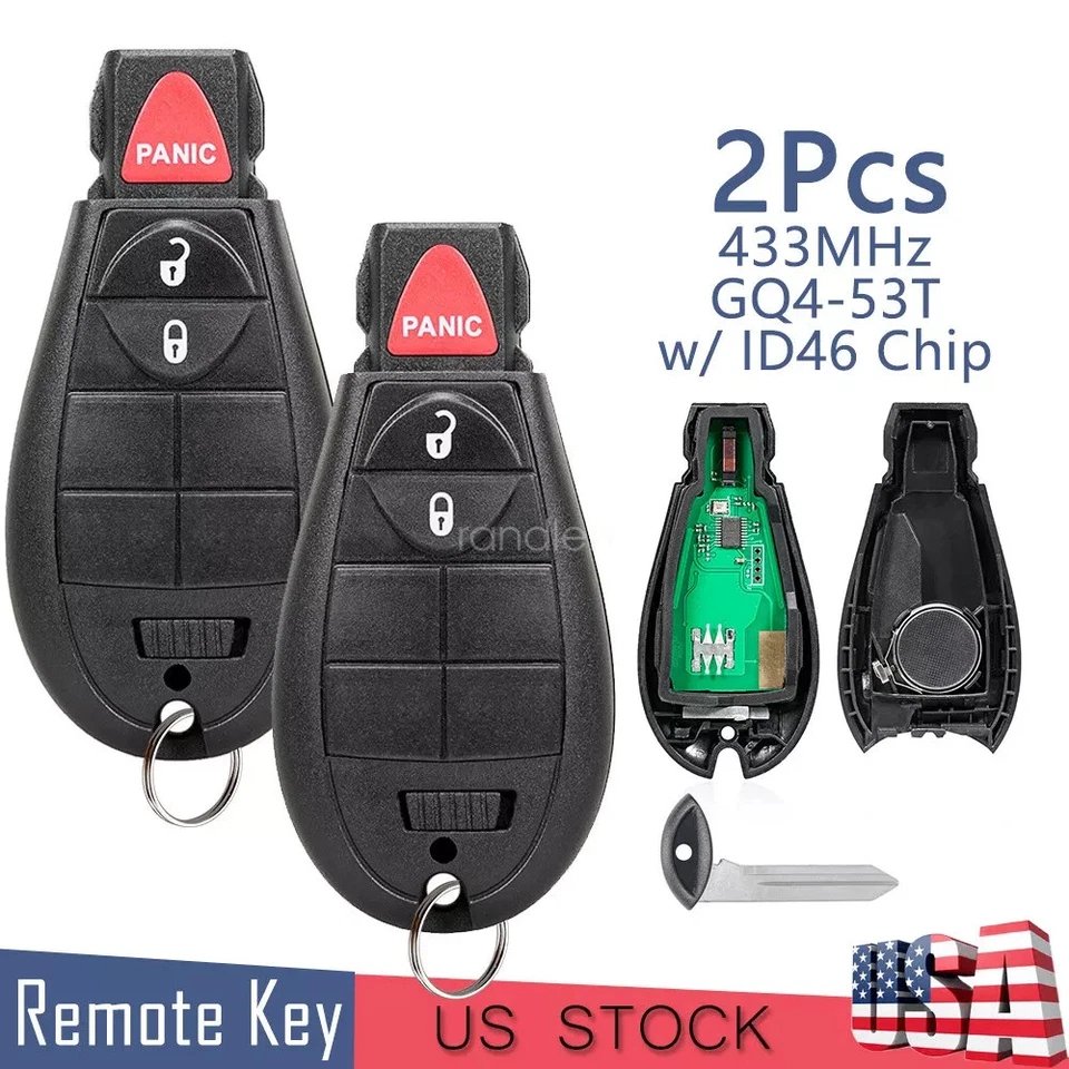 2 For 2013 2014 2015 2016 2017 2018 Dodge Ram 1500 2500 3500 Remote Car Key Fobs - Image 1 of 4