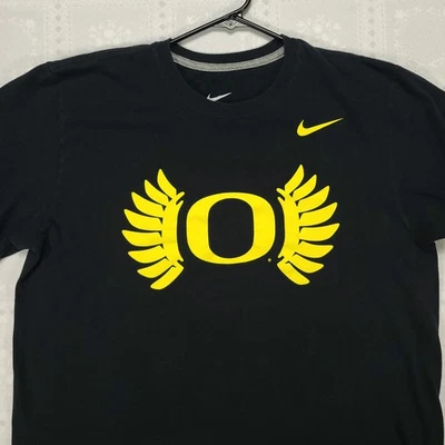 Oregon Ducks Mens T Shirt Nike Size L Large Regular Fit Black Logo NCAA #T73 - Image 1 of 4