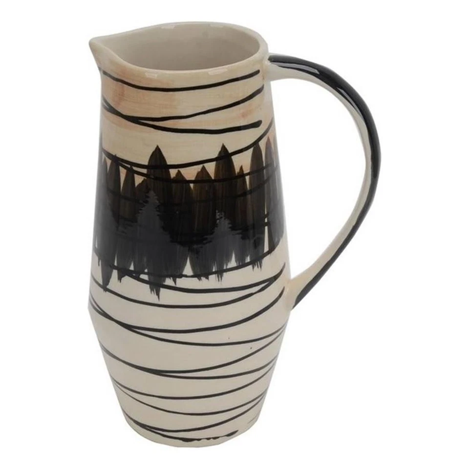 Jarrón de cerámica contemporáneo Pemberly Row de 10,5" en blanco/gris/negro Foto 1 de 1