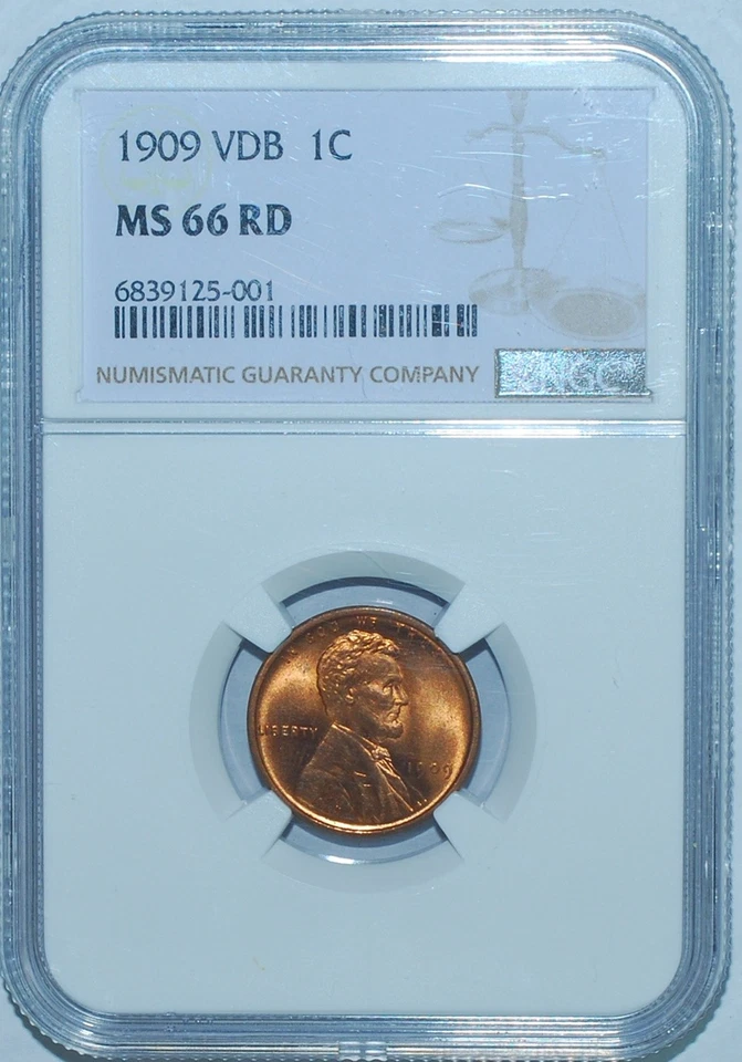 1909 VDB NGC MS66RD Red  Lincoln Wheat Cent - Image 1 of 2