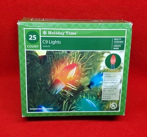 Holiday Time C9 Weihnachtslichterkette mehrfarbig 25 Stück Keramikbirnen - Bild 1 von 3