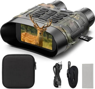 HOTPEAK 4K Full Color Night Vision Goggles 112MP Infrared Digital Binoculars for Hunting