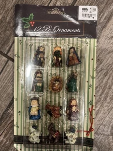 Miniatur Krippenschmuck Komplettset 12 Neu Vintage  - Bild 1 von 7