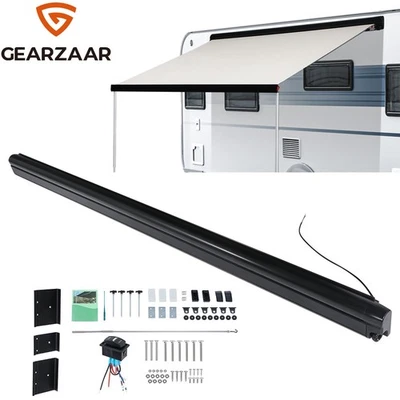 GEARZAAR Electric Awning Wind Roll Out Sun Canopy Campervan Motorhome Van RV W/ Switch UK
