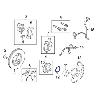 For Ford Fusion 2006-2012 Ford W302280S300 Rear Wheel Bearing Snap Ring Foto 1 de 4