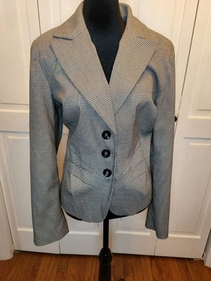 Blazer negro/blanco pata de gallo a medida Worthington 16 dinero antiguo retro twee Foto 1 de 4