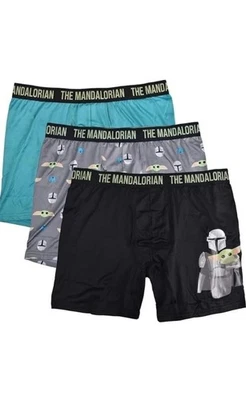 Star Wars Mandalorian 3 Pk Mens Size Large 35-38 Boxer Briefs Stretch Fly Pouch - Image 1 of 4