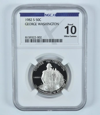 1982-S George Washington Commemorative Half Dollar Proof 10 UCam NGC NGCX *6978 - Image 1 of 4