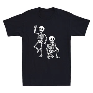 Halloween Party Skeletons Spooky Funny Skull Graphic Men's Short Sleeve T-Shirt - Picture 1 of 8