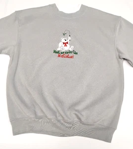 Weihnachtssweatshirt "Meet Me Under The Mistletoe" Eisbär Urlaub ~ Gr. Large - Bild 1 von 17