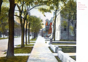 Pre 1906 ASHLAND BOULEVARD CHICAGO ILLINOIS UNPOSTED UNDIVIDED RARE POSTCARD - Picture 1 of 3