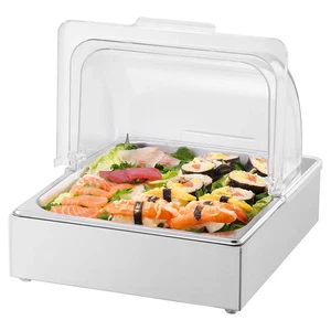 Countertop Food Serving Display Container, 1 x 1/2 Pan Stainless Steel Food Serv - Picture 1 of 2