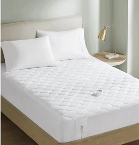 SERTA COTTON RICH HEATED MATTRESS PAD QUEEN 5 YEAR WARRANTY 60IN. X 80IN. + 15IN - Picture 1 of 8