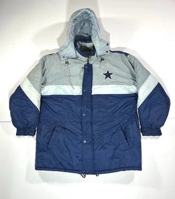 De Colección Años 90 Dallas Cowboys NFL Día del Juego Puffer Chaqueta Abrigo Invierno Grande Envejecido Foto 1 de 4
