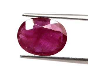 Purplish Pink Color 100% Natural Ruby 3.77 Ct Oval Cut 12 x 9 mm Loose Gemstone - Picture 1 of 18