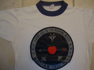 Camiseta Blanca Militar William Tell 1986 Fuerza Aérea de los Estados Unidos USAF Años 80 De Colección M - Imagen 1 de 3