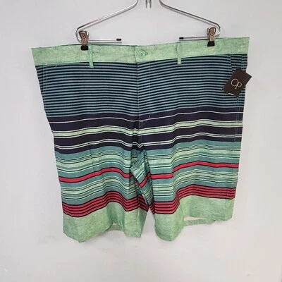 Pantalones Cortos de Natación OP Flex Way Elastizados Para Hombre Talla 46 Verde, Azul, Rojo Rayas Nuevos Playa Foto 1 de 4