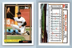 Will Clark - Giants #330 Topps 1992 Baseball Trading Card - Picture 1 of 1