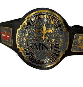 Custom N FL Championship Gürtel - New Orleans Saints, 2mm Messing, Echtleder - Bild 1 von 4