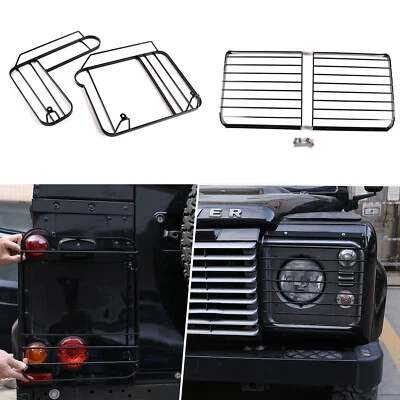 For LAND ROVER DEFENDER 90 & 110 2004-2018 FRONT LAMP HINGED GUARDS Cover PAIR - Image 1 of 4
