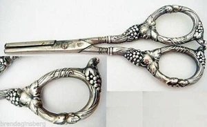 Antique Grape Shears Scissors Sterling Silver Art Nouveau Webster Co (5089) - Picture 1 of 4