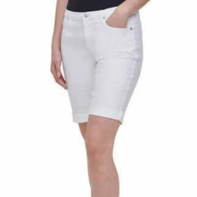 DKNY Women's Stretch Bermuda Jeans Short/Shorts Size 10 White - Image 1 of 4
