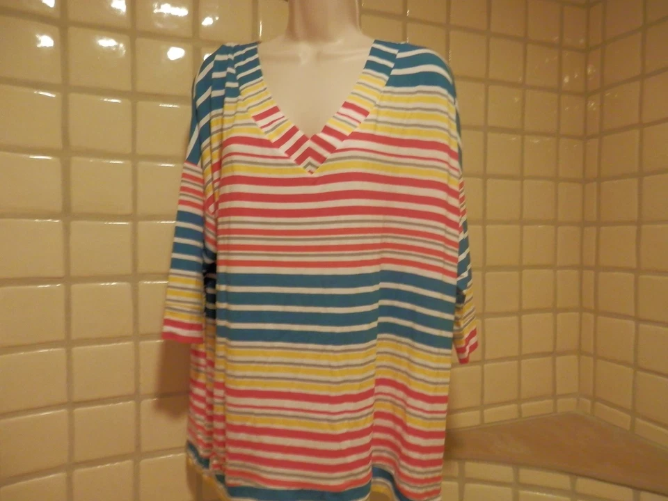 NEW Orig $34 Very Soft Women's Striped Nightshirt with 3/4 legth Sleeves "M" - Image 1 of 1