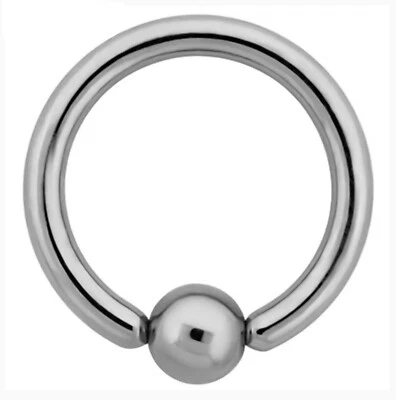 16 Gauge Titanium 10mm (3/8”) Diameter Captive Bead Ring w/ 15 4mm Captive Beads - Image 1 of 4