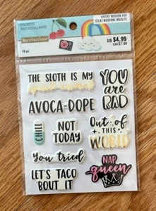 Stickers Puffy Words- Cheeky Modern Pop Phrases, 18 Pc. Recollections New - Picture 1 of 2