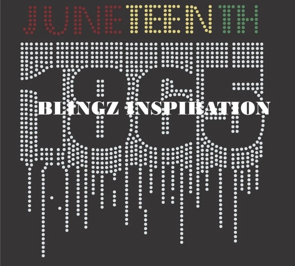 Rhinestone Transfer "1865 Juneteenth" New Hotfix , Iron On, Bling, Motif, Tshirt - Image 1 of 1