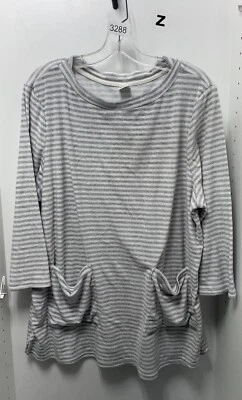 Ropa de dormir Liz Claiborne gris a rayas talla XL cómoda Foto 1 de 3