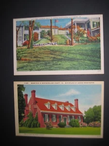 Virginia Vintage POSTCARDS George Washington Ft. Loudoun 1930-45 Linen Nice #EL - Imagen 1 de 2